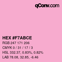 Color code: HEX #F7ABCE | qconv.com