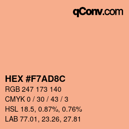 Color code: HEX #F7AD8C | qconv.com