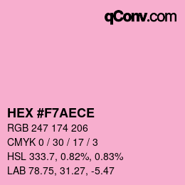 Color code: HEX #F7AECE | qconv.com