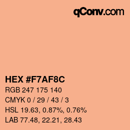 Color code: HEX #F7AF8C | qconv.com