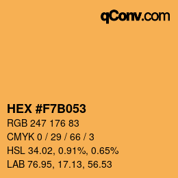カラーコード: HEX #F7B053 | qconv.com
