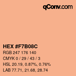 Color code: HEX #F7B08C | qconv.com