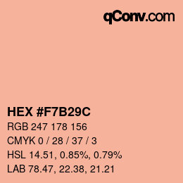 Color code: HEX #F7B29C | qconv.com