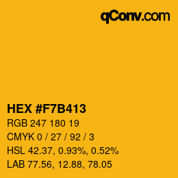 Color code: HEX #F7B413 | qconv.com