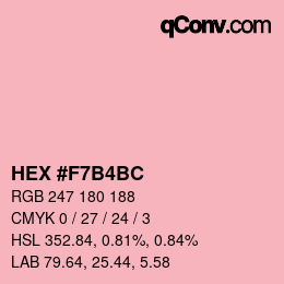 カラーコード: HEX #F7B4BC | qconv.com