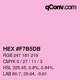 Color code: HEX #F7B5DB | qconv.com
