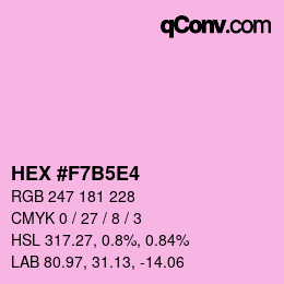 Color code: HEX #F7B5E4 | qconv.com