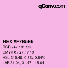 Farbcode: HEX #F7B5E6 | qconv.com