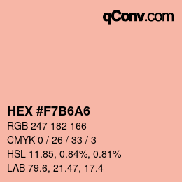 颜色代码: HEX #F7B6A6 | qconv.com