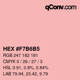 カラーコード: HEX #F7B6B5 | qconv.com