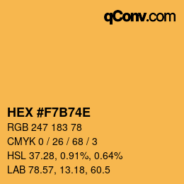 Color code: HEX #F7B74E | qconv.com