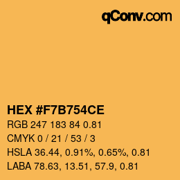 Farbcode: HEX #F7B754CE | qconv.com