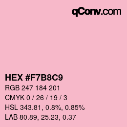 カラーコード: HEX #F7B8C9 | qconv.com