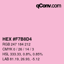 Código de color: HEX #F7B8D4 | qconv.com