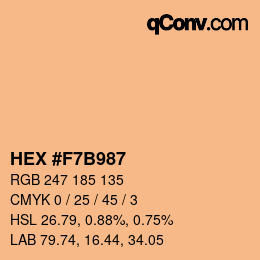 カラーコード: HEX #F7B987 | qconv.com