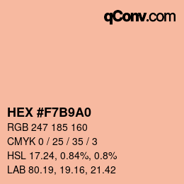 Color code: HEX #F7B9A0 | qconv.com