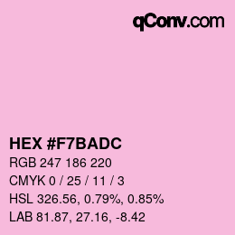 Color code: HEX #F7BADC | qconv.com
