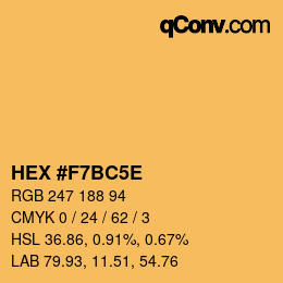 Code couleur: HEX #F7BC5E | qconv.com