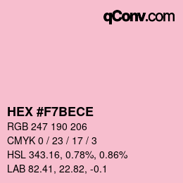 Color code: HEX #F7BECE | qconv.com