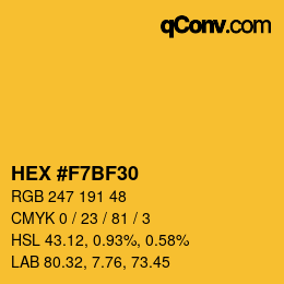 Color code: HEX #F7BF30 | qconv.com