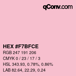 Color code: HEX #F7BFCE | qconv.com