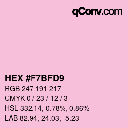 Color code: HEX #F7BFD9 | qconv.com