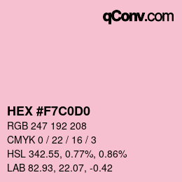 颜色代码: HEX #F7C0D0 | qconv.com