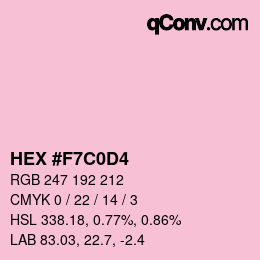 Farbcode: HEX #F7C0D4 | qconv.com