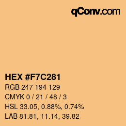 颜色代码: HEX #F7C281 | qconv.com