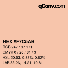 Color code: HEX #F7C5AB | qconv.com