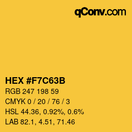 カラーコード: HEX #F7C63B | qconv.com