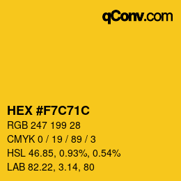 Color code: HEX #F7C71C | qconv.com