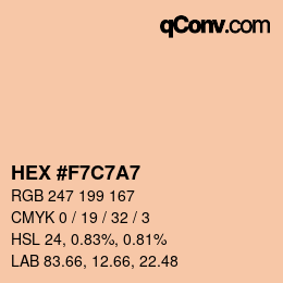 Farbcode: HEX #F7C7A7 | qconv.com