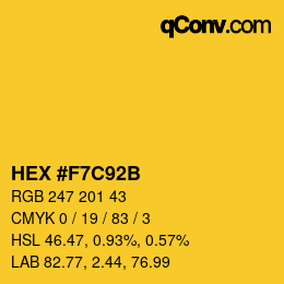 Color code: HEX #F7C92B | qconv.com