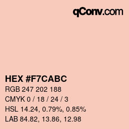 Color code: HEX #F7CABC | qconv.com