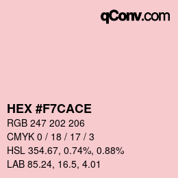 カラーコード: HEX #F7CACE | qconv.com