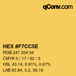 Farbcode: HEX #F7CC5E | qconv.com
