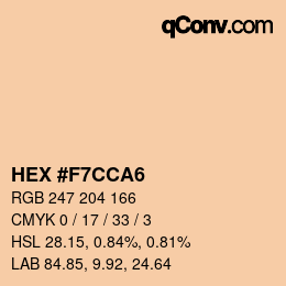 Color code: HEX #F7CCA6 | qconv.com
