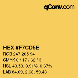 カラーコード: HEX #F7CD5E | qconv.com