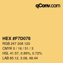 Código de color: HEX #F7D078 | qconv.com