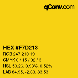 Color code: HEX #F7D213 | qconv.com
