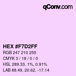 Color code: HEX #F7D2FF | qconv.com