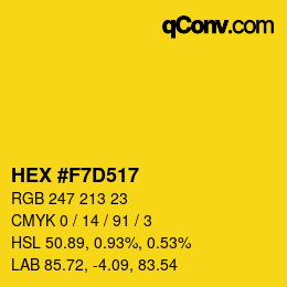 Color code: HEX #F7D517 | qconv.com