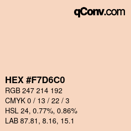 颜色代码: HEX #F7D6C0 | qconv.com