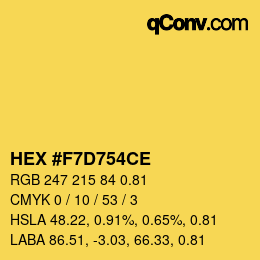 カラーコード: HEX #F7D754CE | qconv.com
