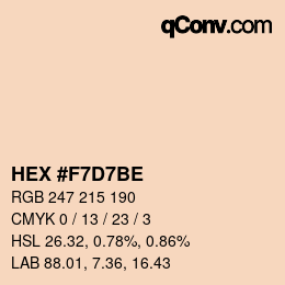 カラーコード: HEX #F7D7BE | qconv.com