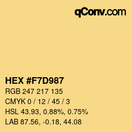 Farbcode: HEX #F7D987 | qconv.com
