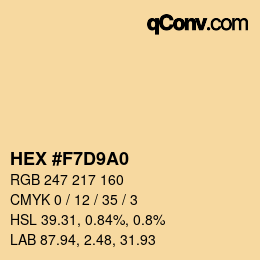 Color code: HEX #F7D9A0 | qconv.com