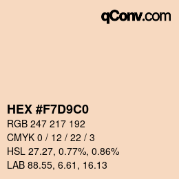 Color code: HEX #F7D9C0 | qconv.com