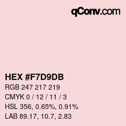 Color code: HEX #F7D9DB | qconv.com